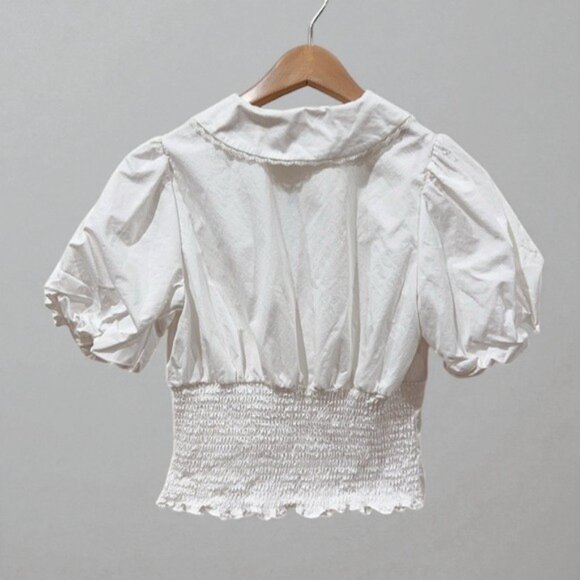 NWT ASTR Maiden Cotton Short Puff Sleeve Top One Size - Picture 5 of 8